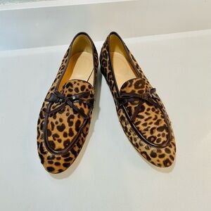 J. Crew Leopard Calf Hair Academy Loafers